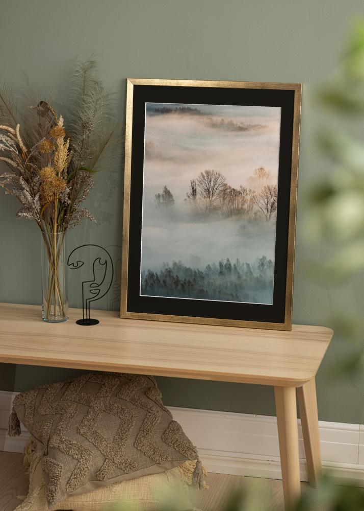 Rám Štýlová Zlatá 18x24 cm - Pasparta Cierna 13x18 cm