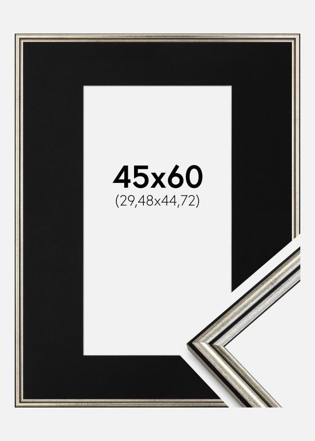 Rám Horndal Strieborná 45x60 cm - Pasparta Cierna 12x18 inches