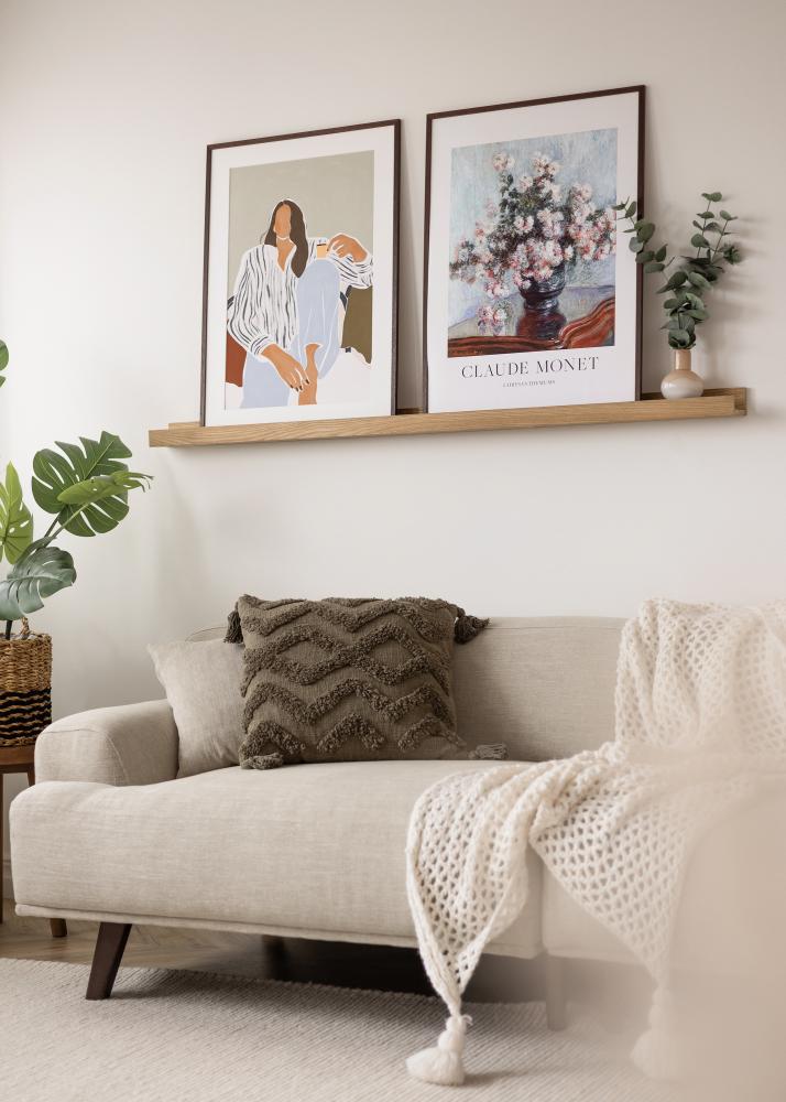 KAILA Polička na obrazy z masívneho duba 140 cm