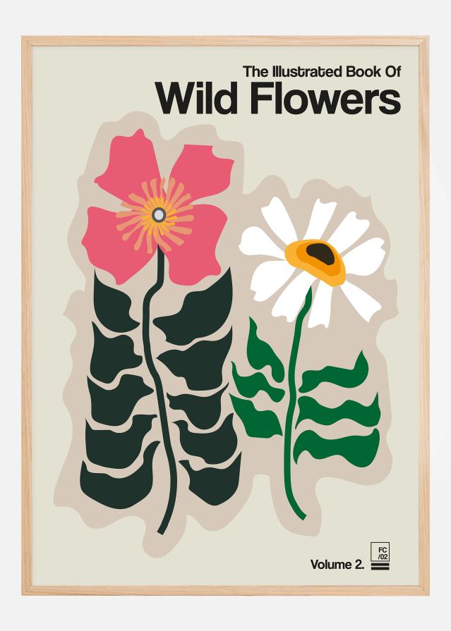 The Illustrated Book Of Wild Flowers Vol.2 Grey Plagát