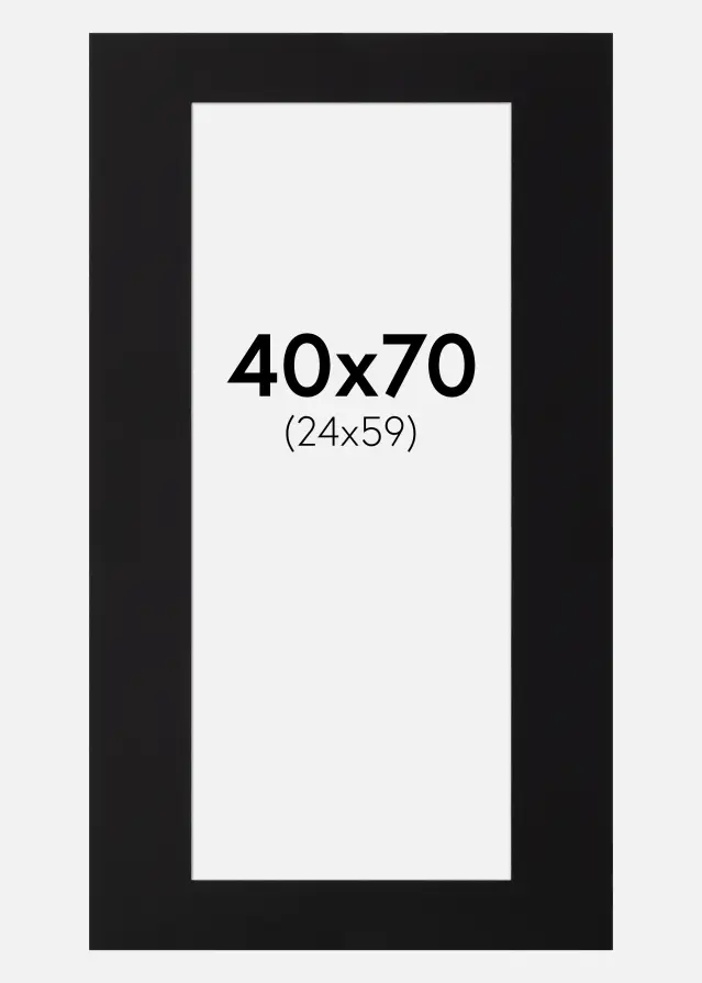 Pasparta Cierna Štandardný Biely stred 40x70 cm (24x59)