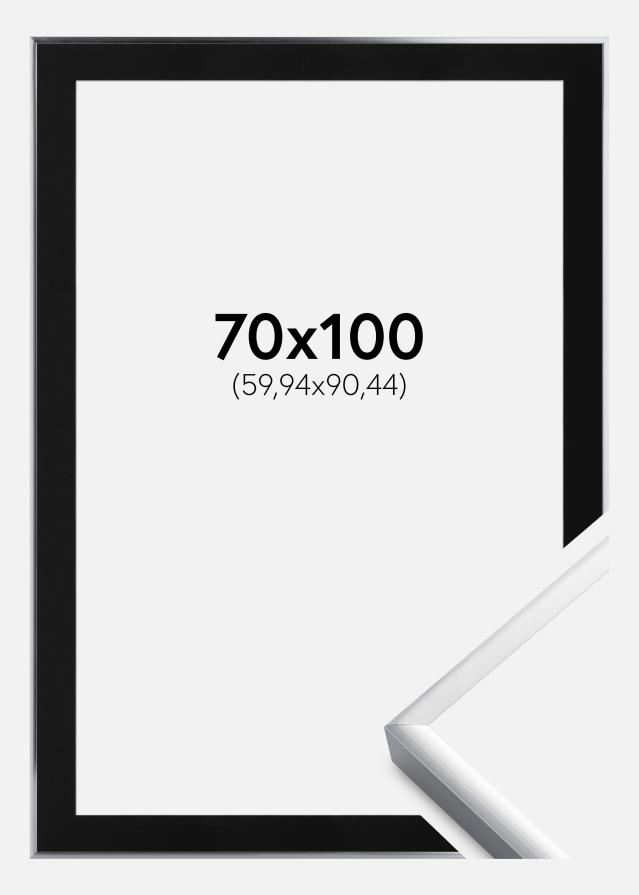 Rám Plagát Frame Aluminum Strieborná 70x100 cm - Pasparta Cierna 24x36 inches