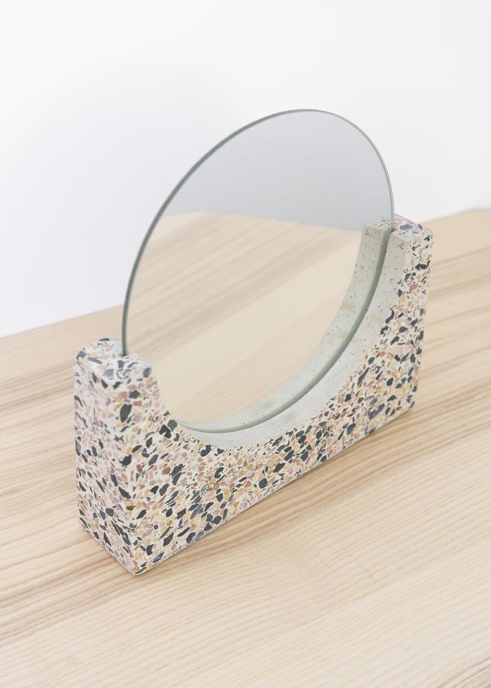 Stolové zrkadlo Terrazzo Biela 17 cm Ø