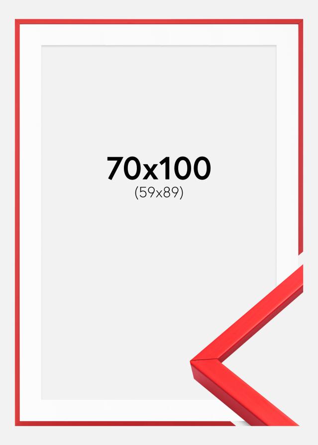 Rám E-Line Cervená 70x100 cm - Pasparta Biela 60x90 cm