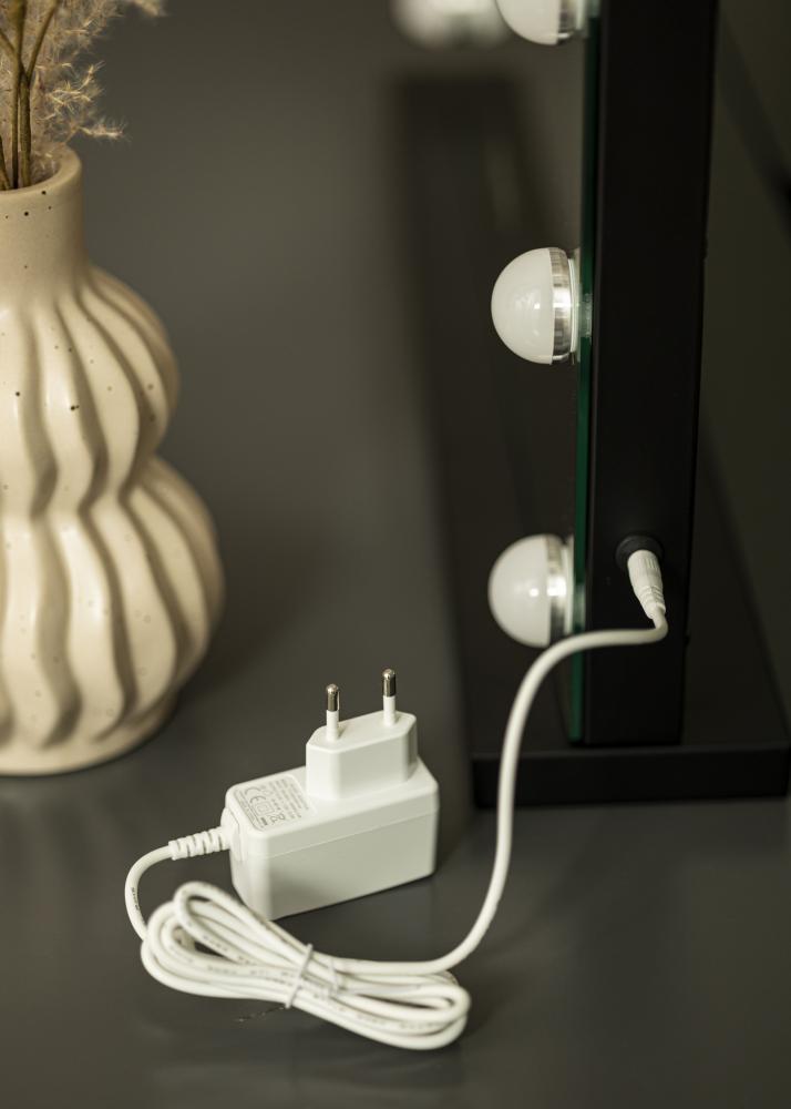 KAILA Kozmetické zrkadlo Hollywood 15 Cierna 58x46 cm