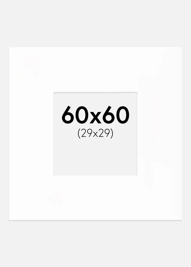 Pasparta XXL Biela Biely stred 60x60 cm (29x29)