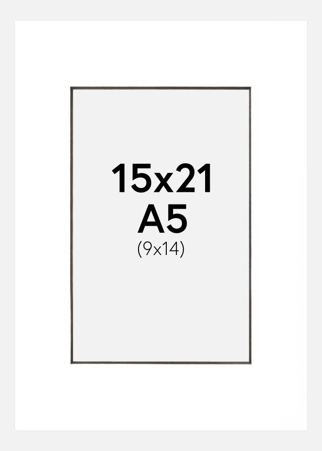 Pasparta Biela Cierny stred 15x21 cm (9x14 cm)