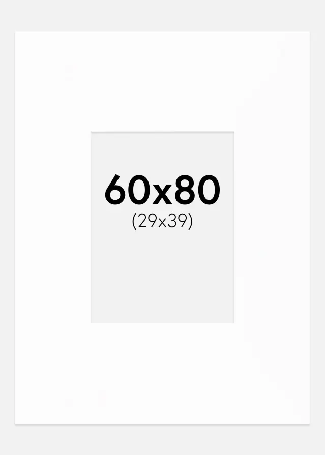 Pasparta XXL Biela Biely stred 60x80 cm (29x39)