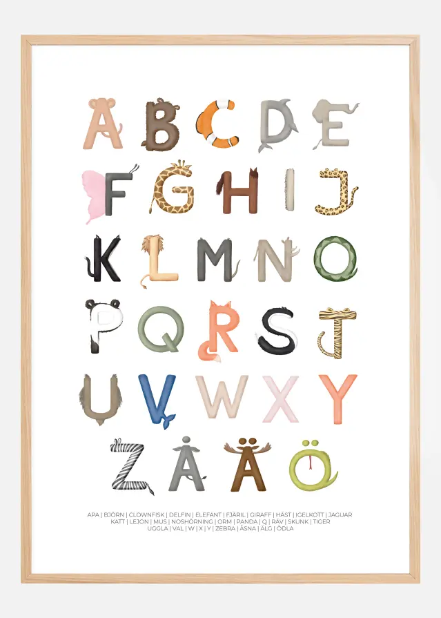 Abeceda so zvieratkami Plagát