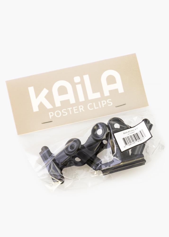 KAILA Plagát Clip Black 40 mm - 4 ks