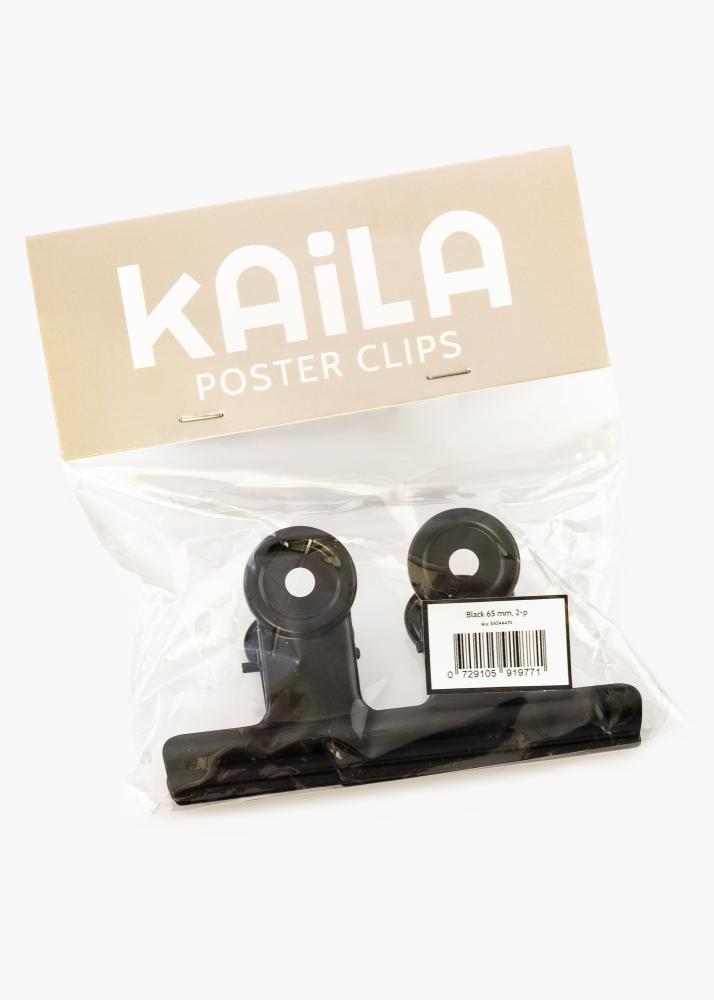 KAILA Plagát Clip Black 65 mm - 2 ks
