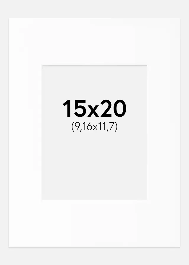Pasparta Biela Štandardný Biely stred 15x20 cm (9,16x11,7)