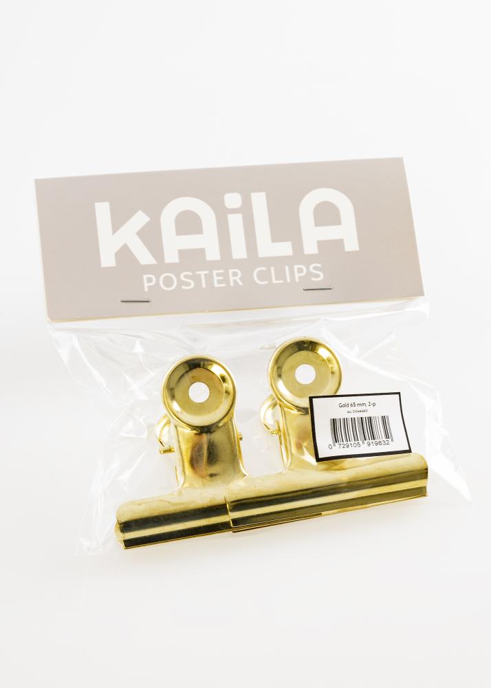 KAILA Plagát Clip Gold 65 mm - 2 ks