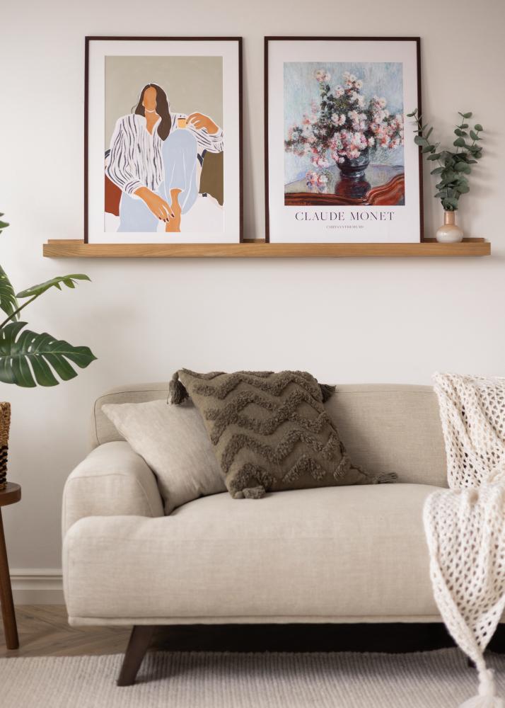 KAILA Polička na obrazy z masívneho duba 140 cm