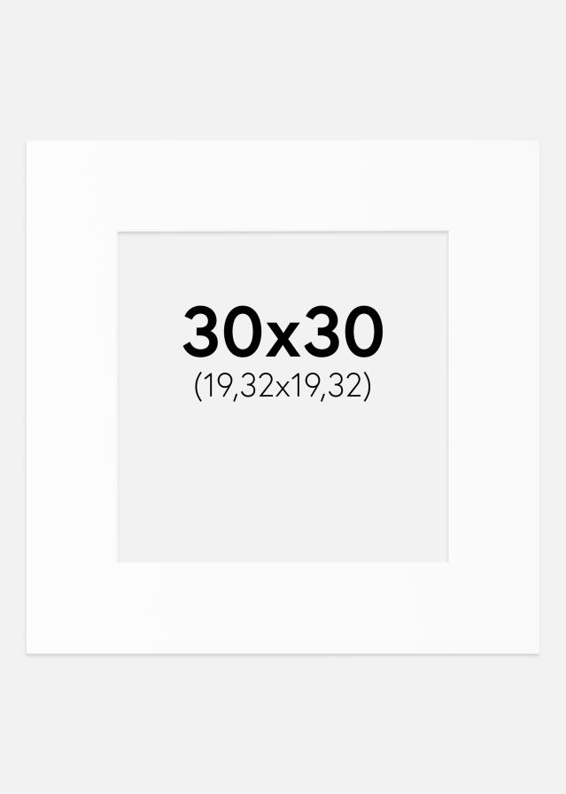 Pasparta Biela Štandardný Biely stred 30x30 cm (19,32x19,32)