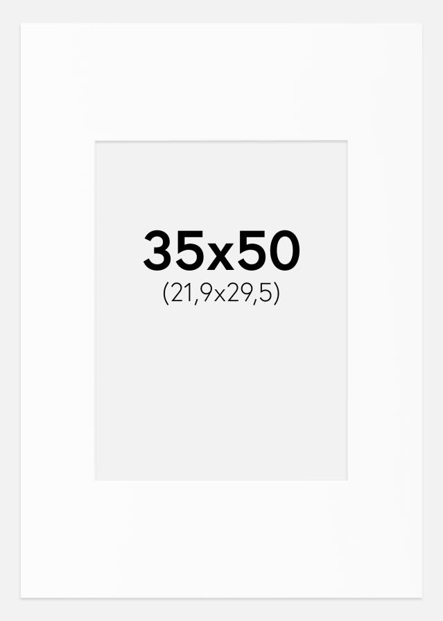 Pasparta Biela Štandardný Biely stred 35x50 cm (21,86x29,48)