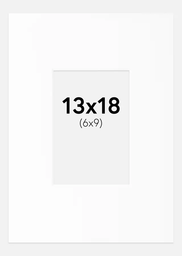 Pasparta Biela Štandardný Biely stred 13x18 cm (6x9)