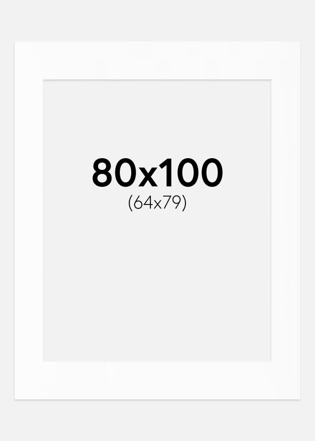 Pasparta Biela Štandardný Biely stred 80x100 cm (64x79)