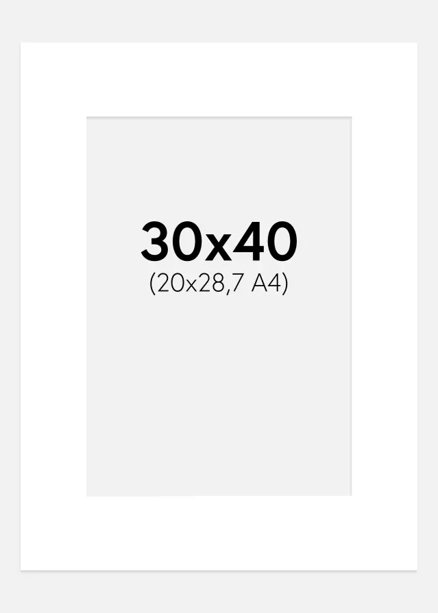 Pasparta Superbiela Biely stred 30x40 cm (20x28,7)