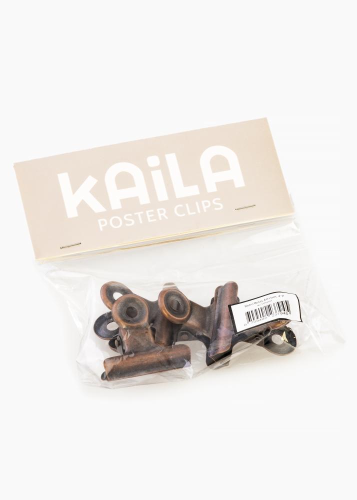 KAILA Plagát Clip Retro Brass 40 mm - 4 ks