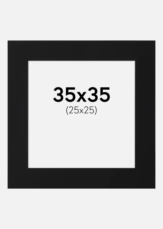 Pasparta Čierny Štandard (Biele Jadro) 35x35 cm (25x25)