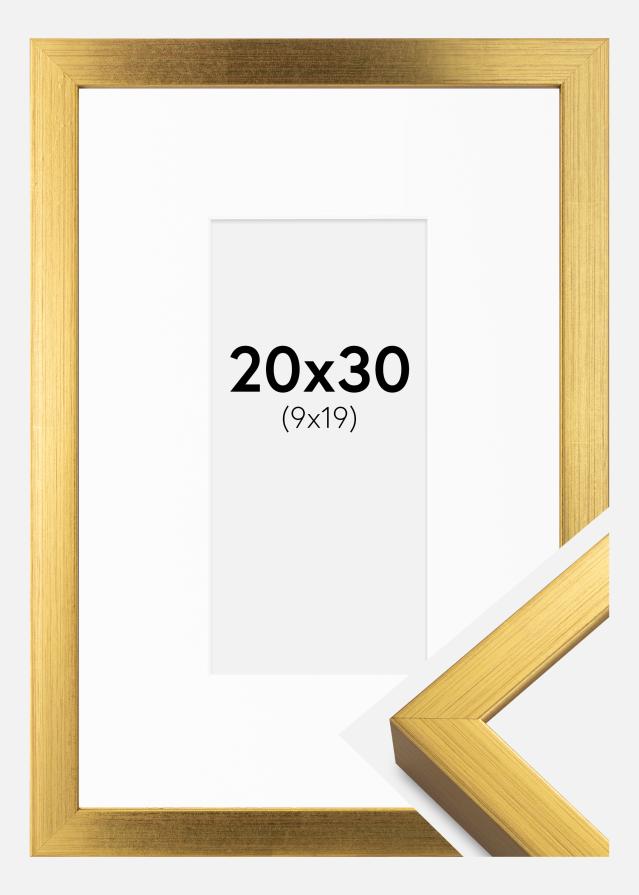 Rám Falun Zlatá 20x30 cm - Pasparta Biela 10x20 cm