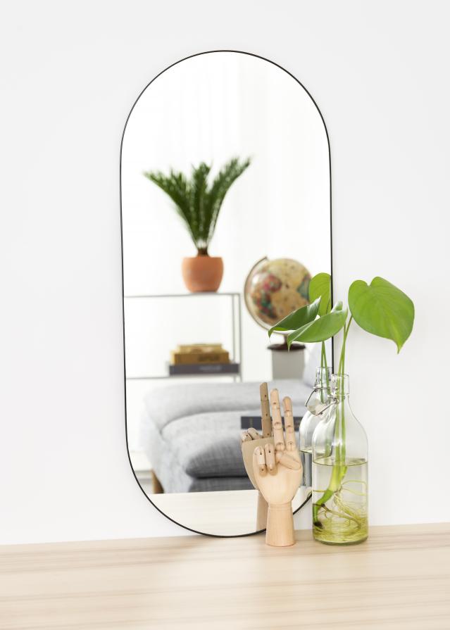 Oválny Mirror Jersey- Thin Black 35x80 cm
