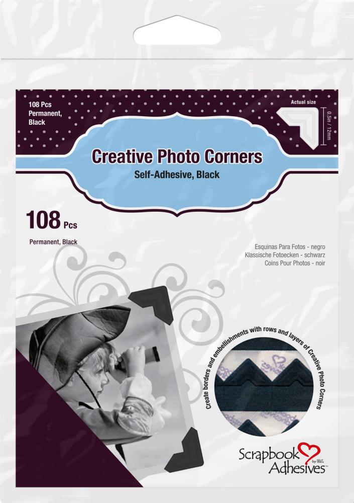 3L Creative Photo Corners Cierna - 108 ks