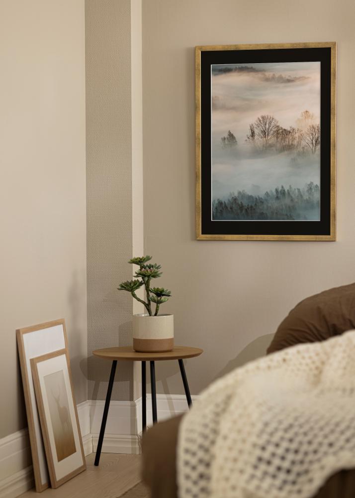 Rám Štýlová Zlatá 18x24 cm - Pasparta Cierna 13x18 cm