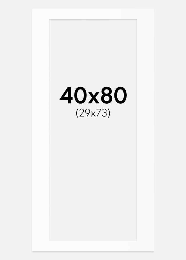 Pasparta Biela Štandardný Biely stred 40x80 cm (29x73)