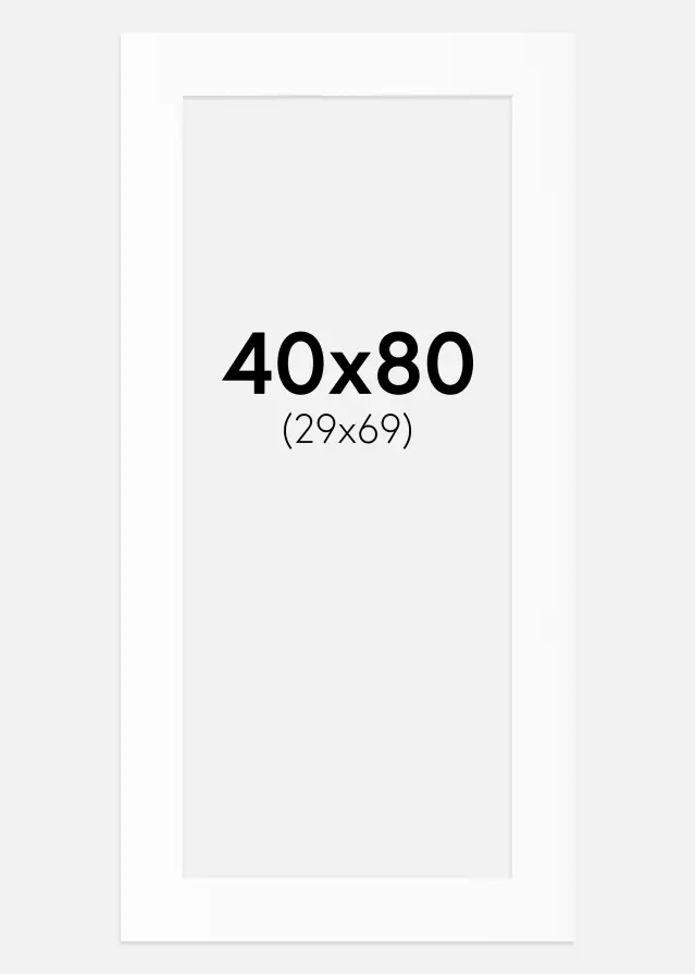 Pasparta Biela Štandardný Biely stred 40x80 cm (29x69)