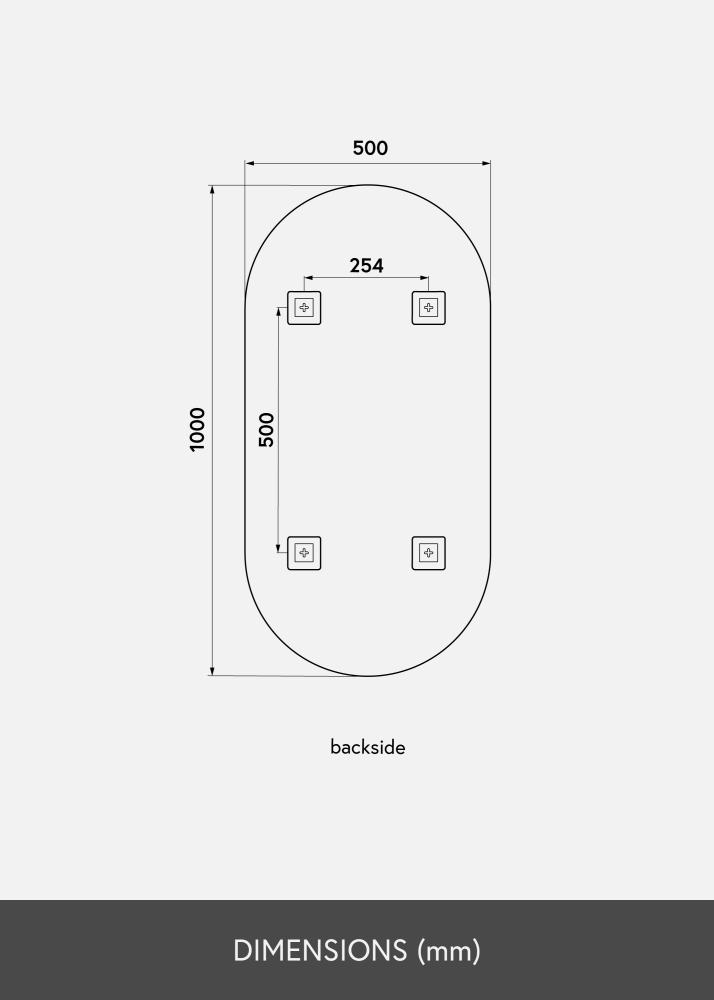 KAILA Zrkadlo Oválny Rose Gold 50x100 cm