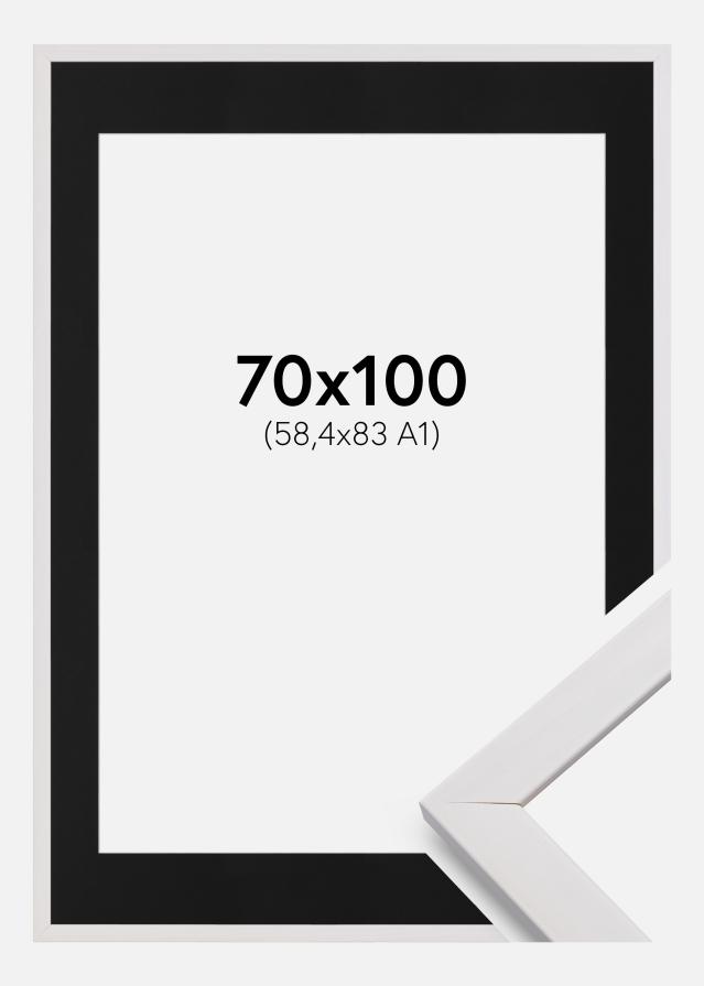 Rám Štýlová Biela 70x100 cm - Pasparta Cierna 59,4x84 cm (A1)
