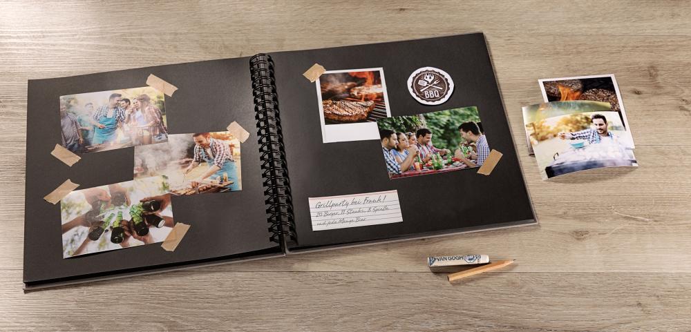 Fun Špirálový album Cervená - 30x30 cm (50 Cierna Strany / 25 listov)