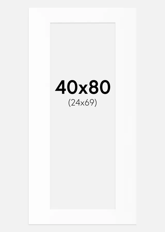 Pasparta Biela Štandardný Biely stred 40x80 cm (24x69)