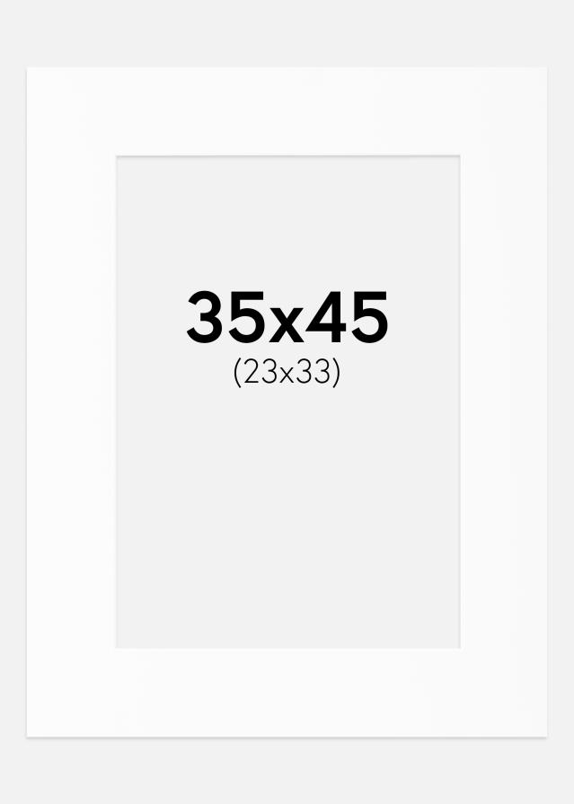 Pasparta Biela Štandardný Biely stred 35x45 cm (23x33)
