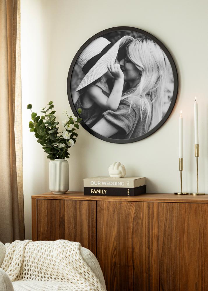 Okrúhly Rám Akrylové sklo Cierna 40 cm Ø