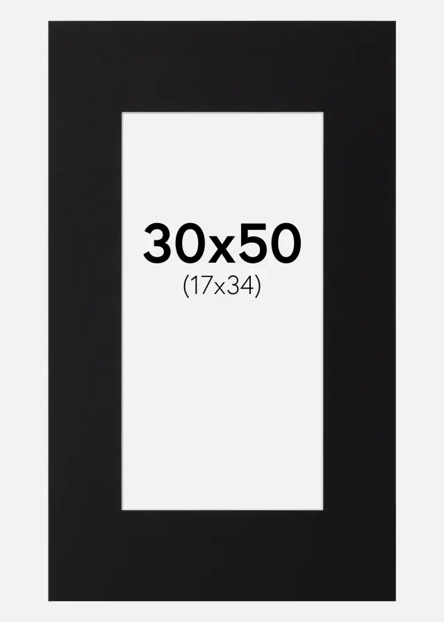 Pasparta Canson Cierna Biely stred 30x50 cm (17x34)