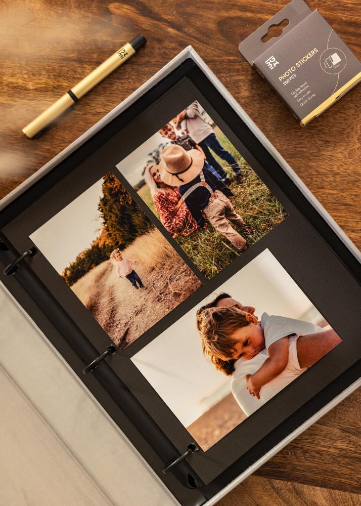 KAILA PHOTO Album Grey - Coffee Table Photo Album (60 Cierna Strany)
