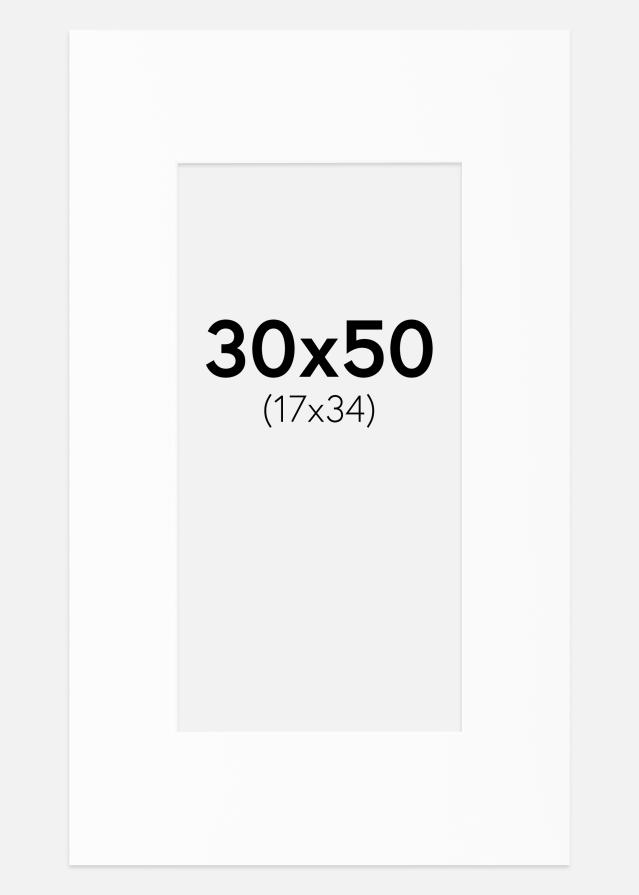 Pasparta Canson Biela Biely stred 30x50 cm (17x34)