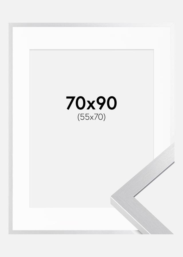 Rám Selection Strieborná 70x90 cm - Pasparta Biela 56x71 cm