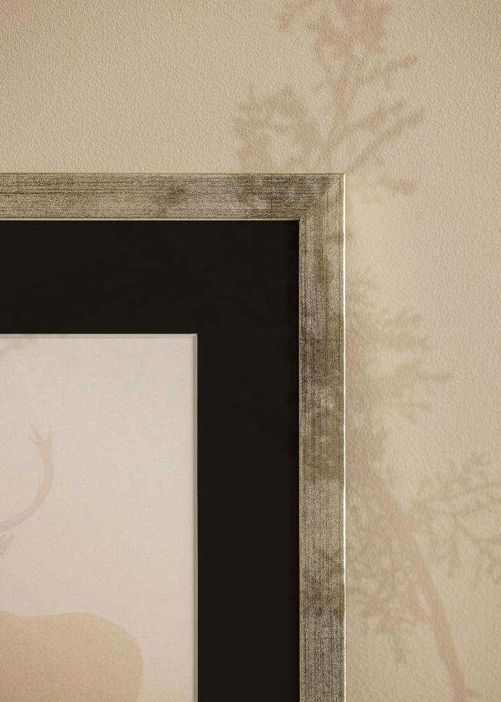 Rám Štýlová Strieborná 18x24 cm - Pasparta Cierna 13x18 cm