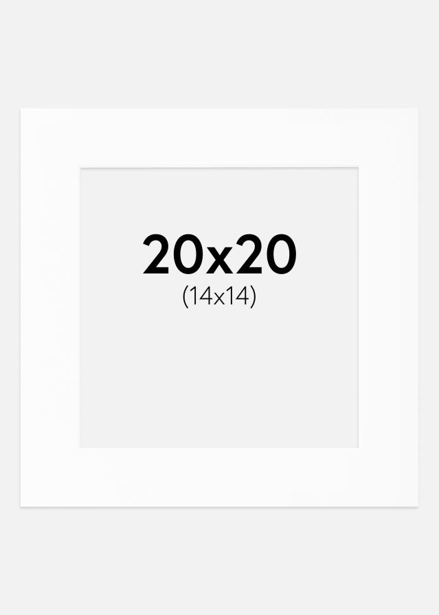 Pasparta Biela Štandardný Biely stred 20x20 cm (14x14)