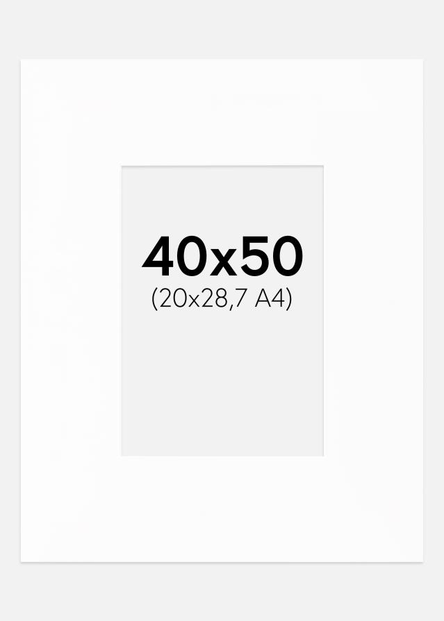 Pasparta XL Biela Biely stred 40x50 cm (20x28,7 - A4)