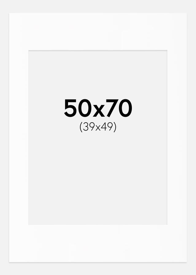 Pasparta Biela Štandardný Biely stred 50x70 cm (39x49)