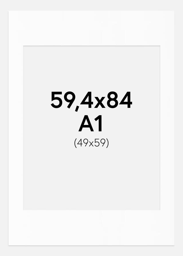 Pasparta Biela Štandardný Biely stred A1 59,4x84,1 cm (49x59)