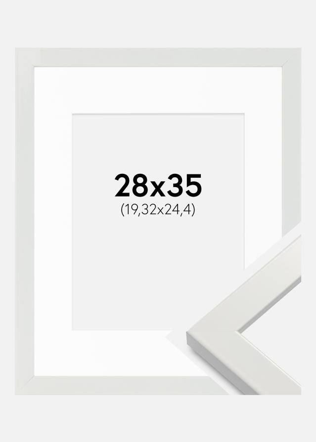 Rám White Wood Glossy 28x35 cm - Pasparta Biela 8x10 inches