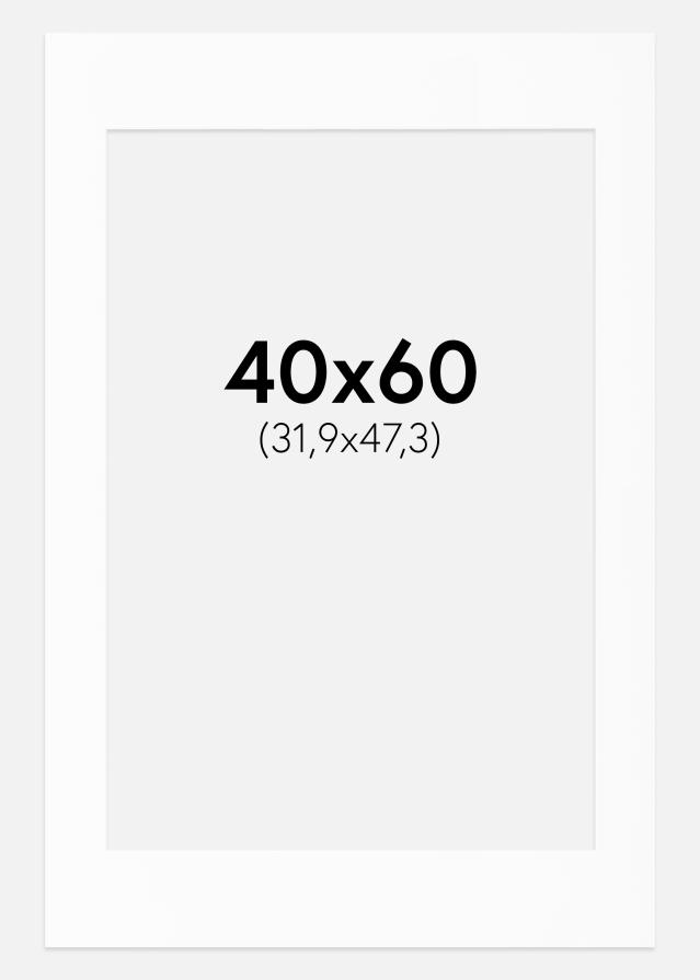Pasparta Biela Štandardný Biely stred 40x60 cm (31,9x47,3 - A3+)