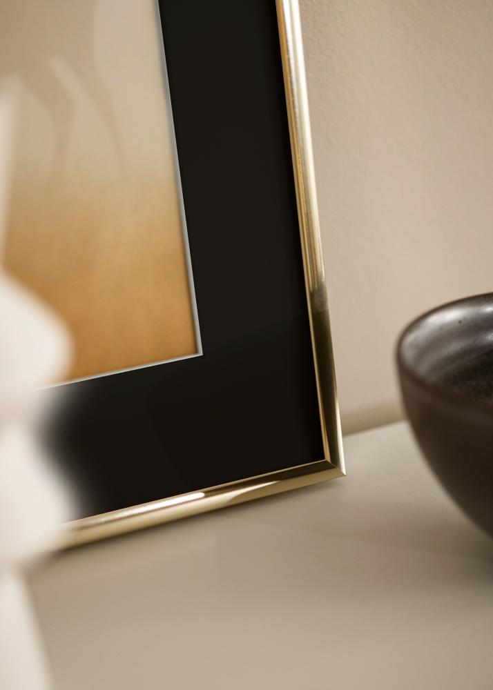 Rám Hliník Zlatý lesklý 70x100 cm - Pasparta Cierna 59,4x84 cm (A1)