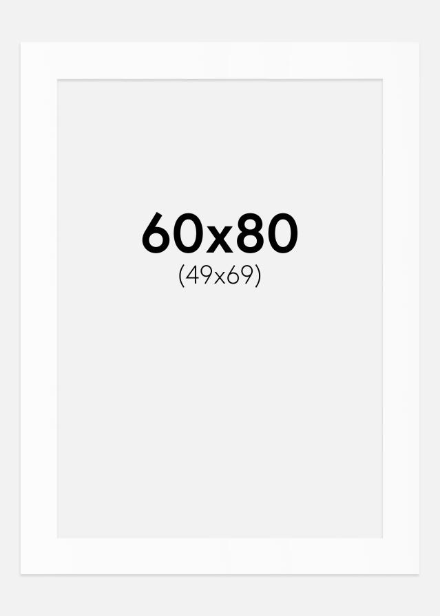 Pasparta Biela Štandardný Biely stred 60x80 cm (49x69)